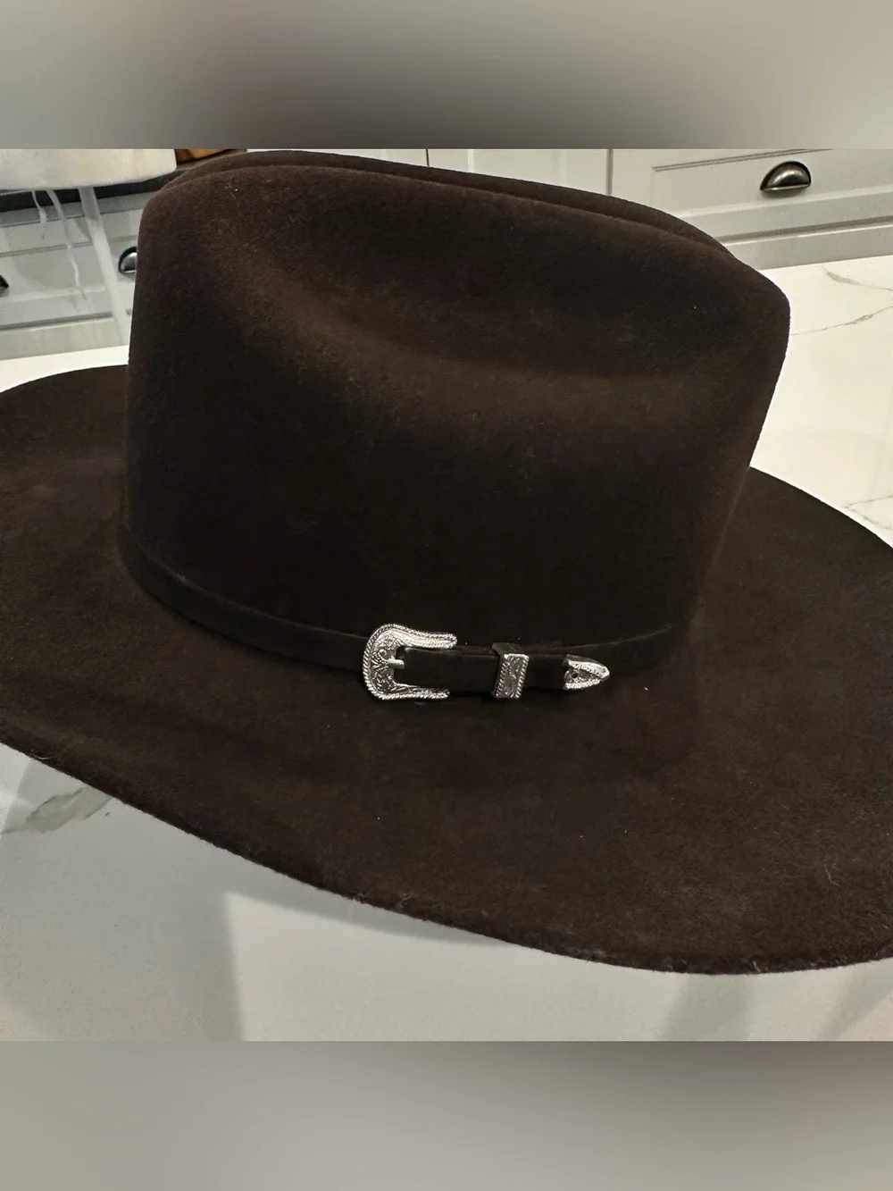 Bailey 4X Lightning Angora Blend Felt Cowboy Hat Chocolate Brown 6 5/8 Made USA